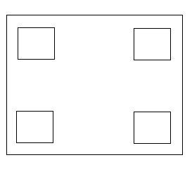 Viereck / Rechteck, mit 4 Viereck-/Rechteckausschnitten