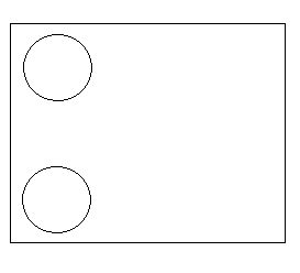 Vierkant / Rechteck, mit zwei Kreisausschnitten